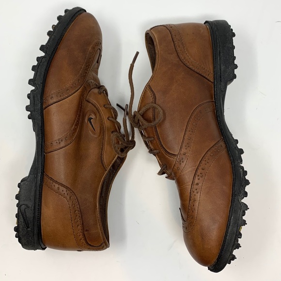 nike brown leather golf shoes
